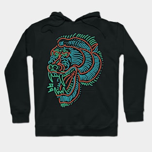 baboon neon tattoo Hoodie